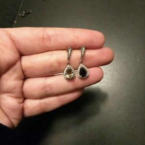 Smokey topaz sterling silver earrings